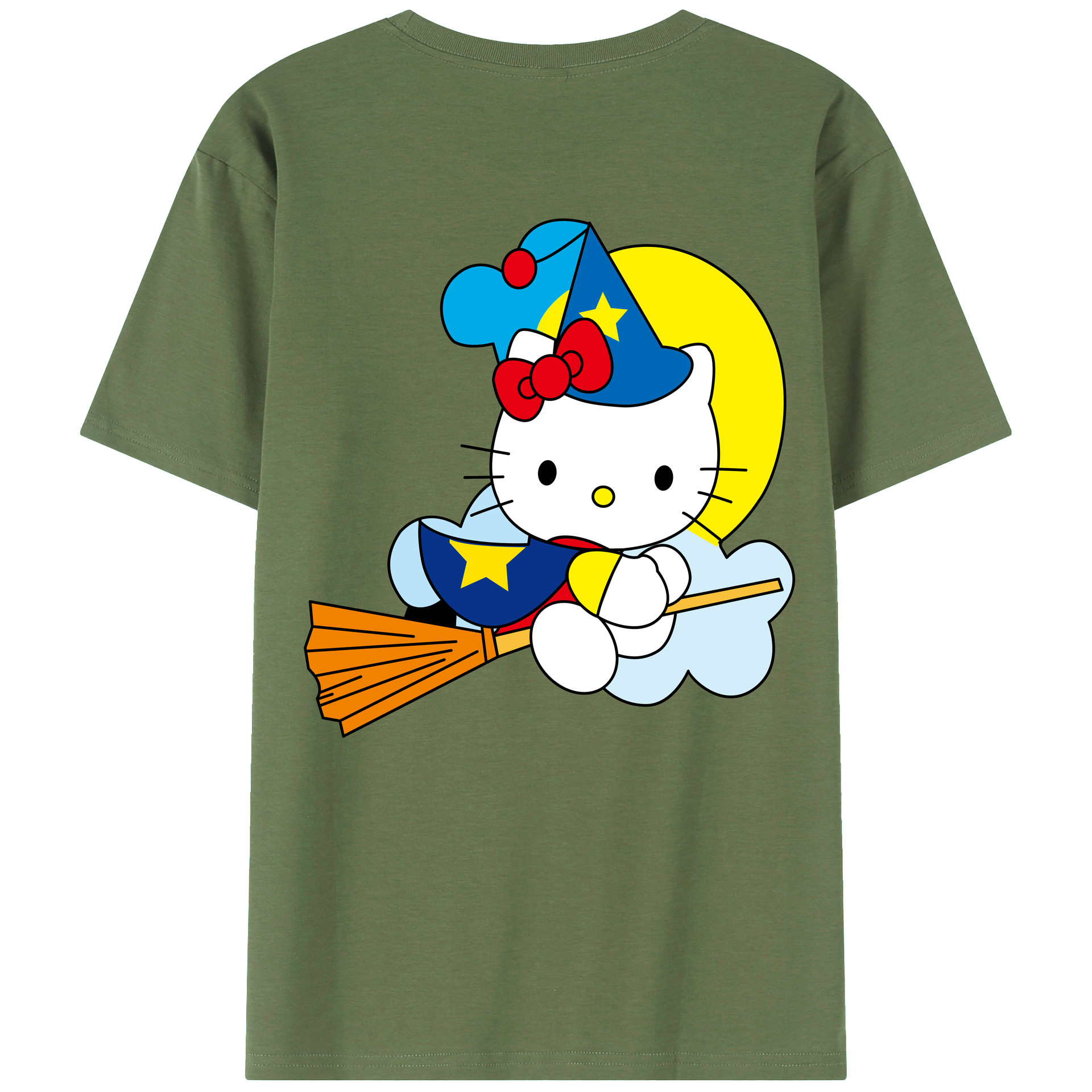 （画像用） Hello Kitty ハローキティ 綿100％ メンズ半袖Tシャツ（バックプリント） 通気性